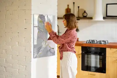 Tableau magnétique effaçable à sec motif marbre décoratif
