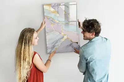 Tableau magnétique effaçable à sec motif marbre décoratif