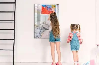 Tableau magnétique effaçable à sec modèle marbre