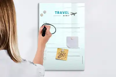 Tableau effaçable à sec magnétique planificateur de voyage