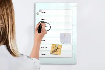 Planificateur hebdomadaire tableau magnétique effaçable à sec