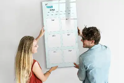 Tableau magnétique effaçable à sec planificateur d'objectifs