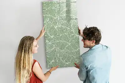 Tableau magnétique effaçable à sec avec motif de grandes feuilles