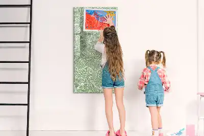 Tableau magnétique effaçable à sec avec motif de grandes feuilles