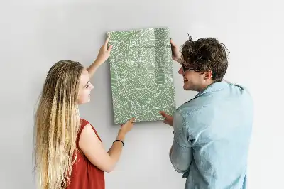 Tableau magnétique effaçable à sec avec motif de grandes feuilles