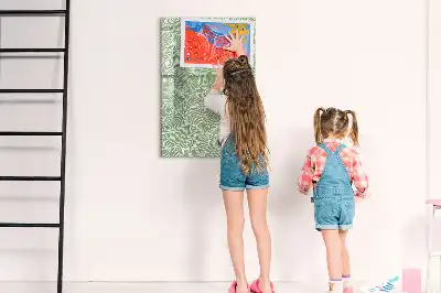 Tableau magnétique effaçable à sec avec motif de grandes feuilles