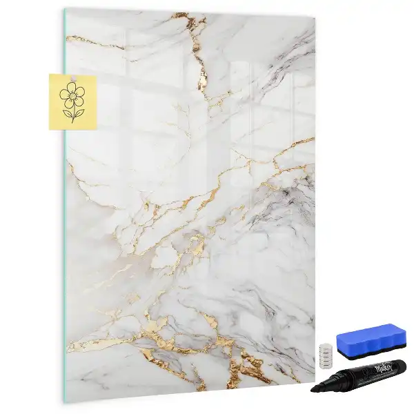 Tableau magnétique effaçable à sec effet marbre décoratif