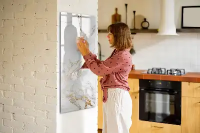 Tableau magnétique effaçable à sec effet marbre décoratif
