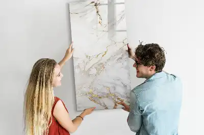 Tableau magnétique effaçable à sec effet marbre décoratif