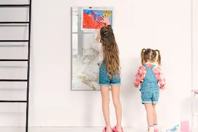 Tableau magnétique effaçable à sec effet marbre décoratif