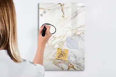Tableau magnétique effaçable à sec effet marbre décoratif