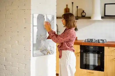 Tableau magnétique effaçable à sec effet marbre décoratif