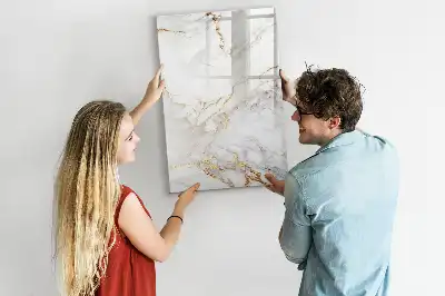 Tableau magnétique effaçable à sec effet marbre décoratif