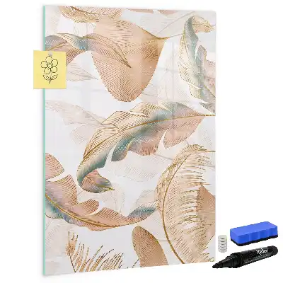 Tableau effaçable à sec magnétique motif de plumes d'oiseau