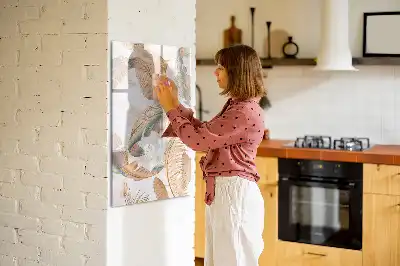 Tableau effaçable à sec magnétique motif de plumes d'oiseau