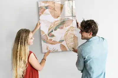 Tableau effaçable à sec magnétique motif de plumes d'oiseau