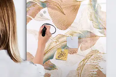 Tableau effaçable à sec magnétique motif de plumes d'oiseau