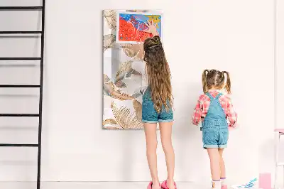 Tableau effaçable à sec magnétique motif de plumes d'oiseau