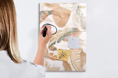 Tableau effaçable à sec magnétique motif de plumes d'oiseau