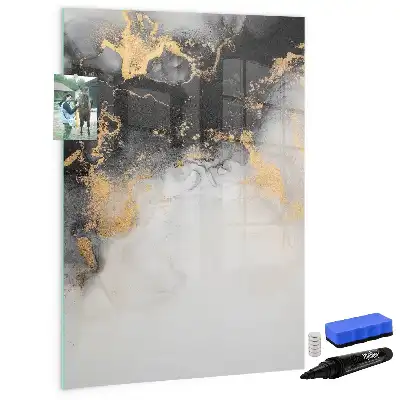 Tableau magnétique effaçable à sec motif abstraction de marbre