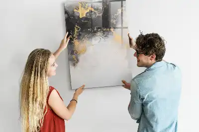 Tableau magnétique effaçable à sec motif abstraction de marbre