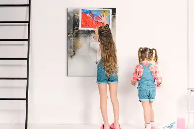 Tableau magnétique effaçable à sec motif abstraction de marbre