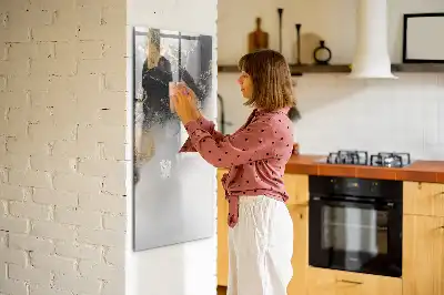 Tableau magnétique effaçable à sec motif abstraction de marbre
