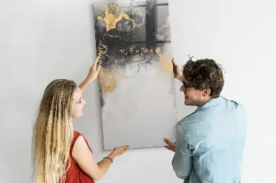Tableau magnétique effaçable à sec motif abstraction de marbre