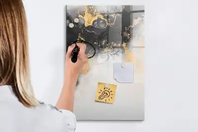 Tableau magnétique effaçable à sec motif abstraction de marbre
