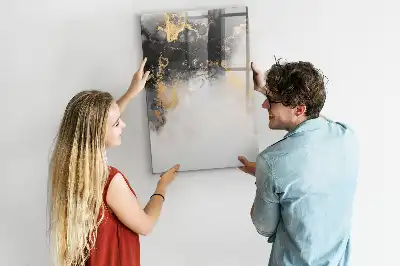 Tableau magnétique effaçable à sec motif abstraction de marbre