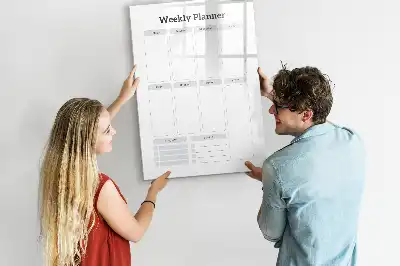 Tableau magnétique effaçable à sec planificateur hebdomadaire