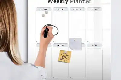 Tableau magnétique effaçable à sec planificateur hebdomadaire