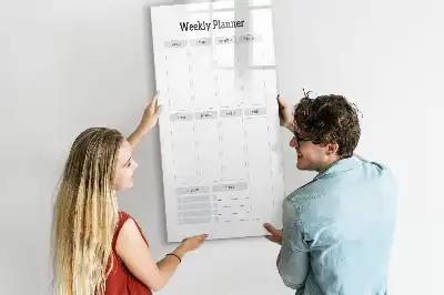 Tableau magnétique effaçable à sec planificateur hebdomadaire