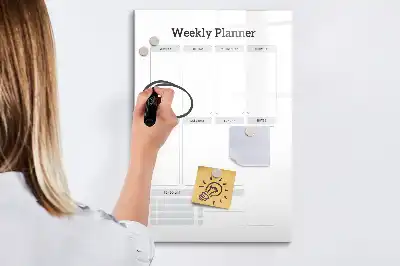 Tableau magnétique effaçable à sec planificateur hebdomadaire