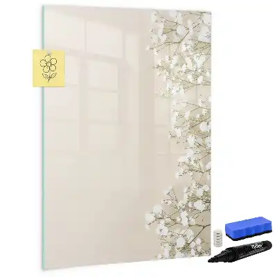 Tableau effaçable à sec magnétique motif fleurs délicates