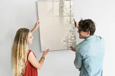 Tableau effaçable à sec magnétique motif fleurs délicates