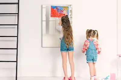 Tableau effaçable à sec magnétique motif fleurs délicates