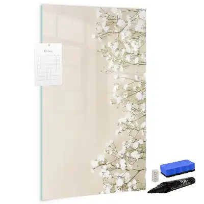 Tableau effaçable à sec magnétique motif fleurs délicates