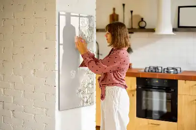 Tableau effaçable à sec magnétique motif fleurs délicates
