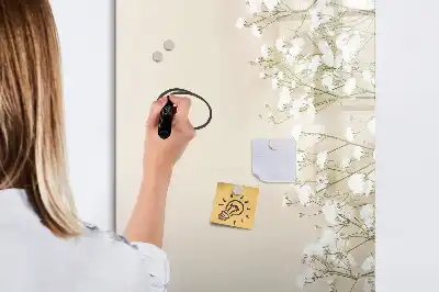 Tableau effaçable à sec magnétique motif fleurs délicates
