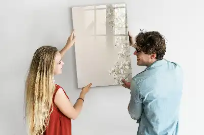 Tableau effaçable à sec magnétique motif fleurs délicates