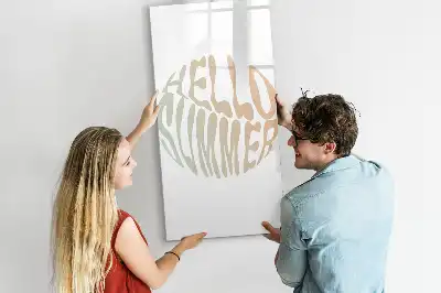 Tableau magnétique effaçable à sec motif texte Bienvenue l'été