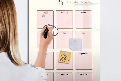Tableau magnétique effaçable à sec calendrier d'anniversaires