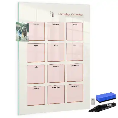 Tableau magnétique effaçable à sec calendrier d'anniversaires
