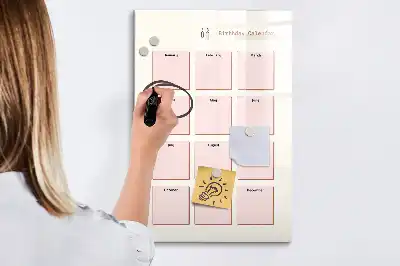 Tableau magnétique effaçable à sec calendrier d'anniversaires