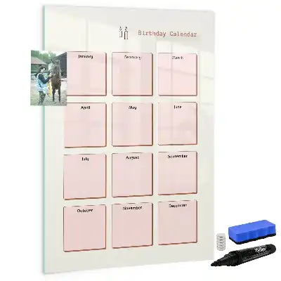 Tableau magnétique effaçable à sec calendrier d'anniversaires