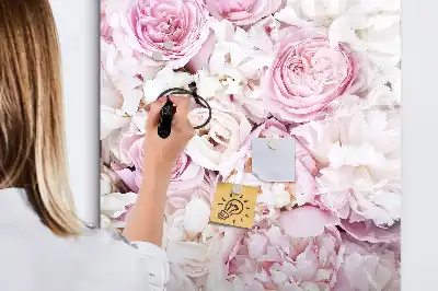 Tableau effaçable à sec magnétique motif roses