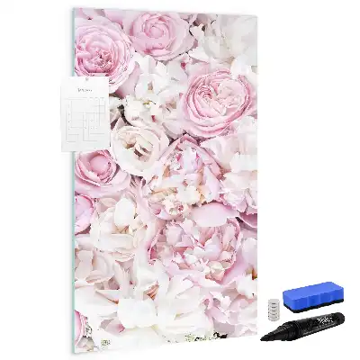 Tableau effaçable à sec magnétique motif roses