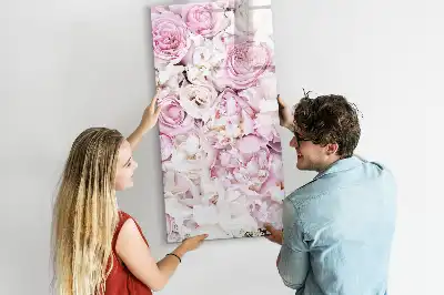 Tableau effaçable à sec magnétique motif roses