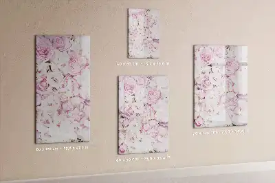 Tableau effaçable à sec magnétique motif roses